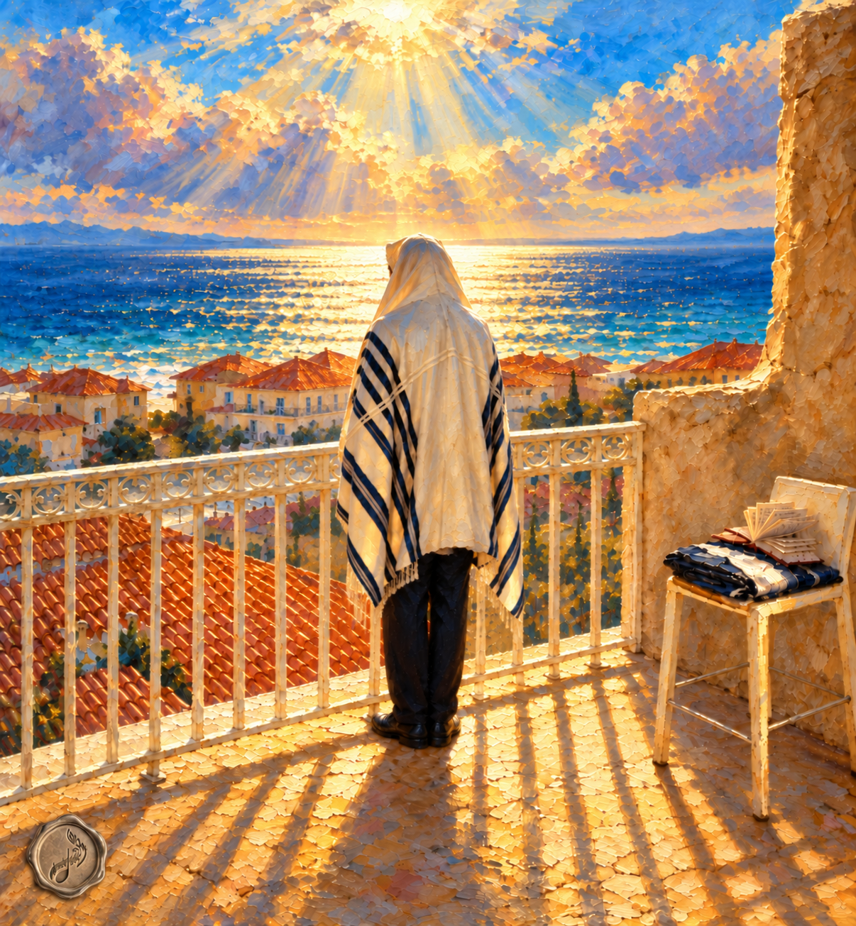 Golden Prayer by the Sea